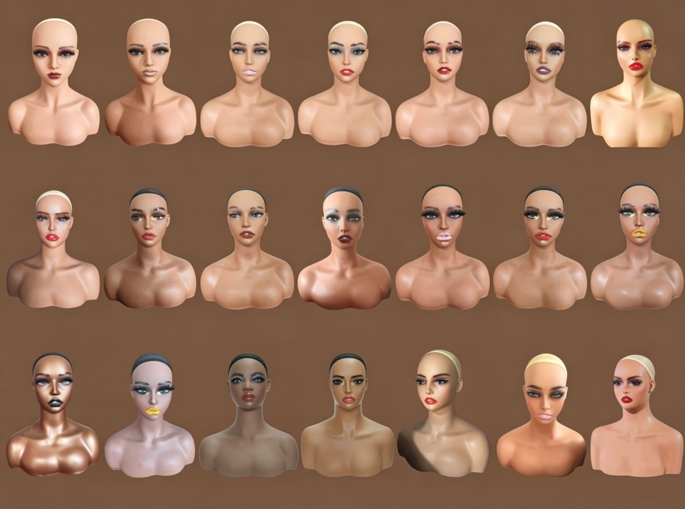 Display mannequin heads